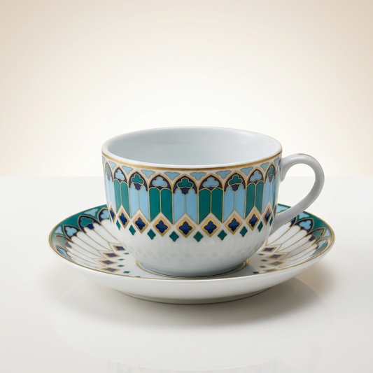 6 Tasses Et 6 Sous-Tasses À Café Au Lait – Collection Zellij