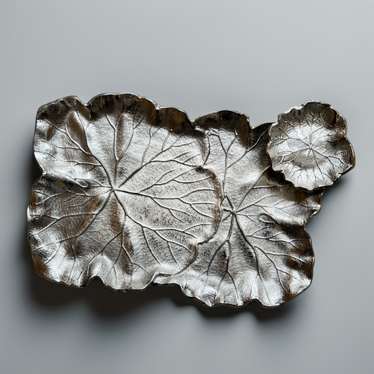 Plateau Feuille Argentée Avec Ramequin