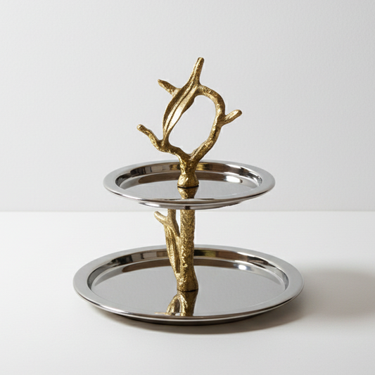 Présentoir À Deux Niveaux En Inox