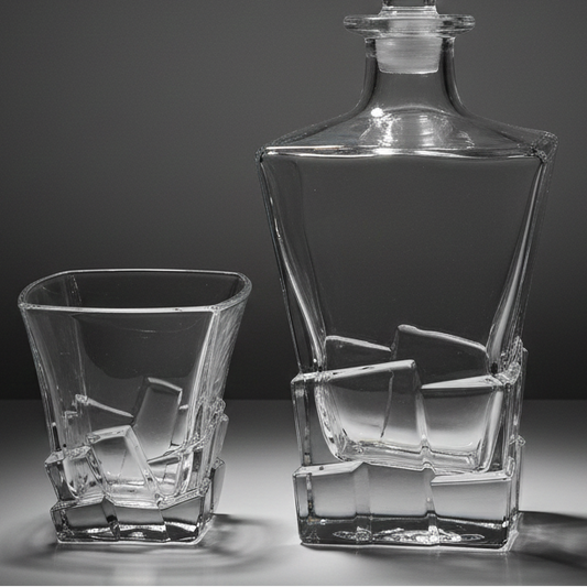 Ensemble Carafe Et Verres Éclat Cubiste