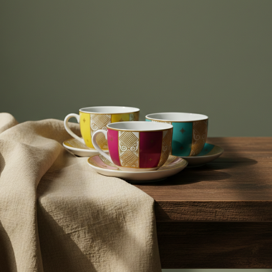 6 Tasses Et 6 Sous-Tasses À Café Au Lait  - BAVARIA