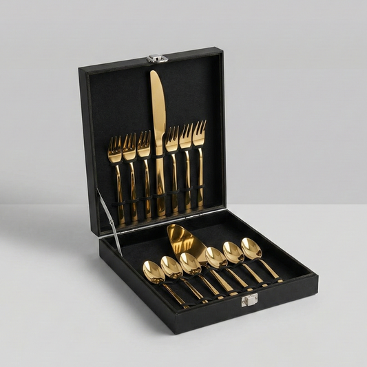 Ménagère À Gâteau 14 Pièces – Simple Gold