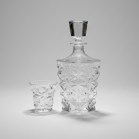 Carafe Au Design Sculpté Avec 6 Verres Élégants