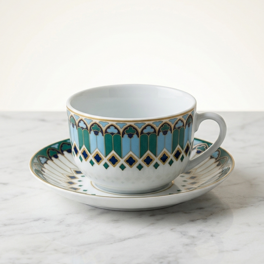 6 Tasses Et 6 Sous-Tasses À Café Au Lait – Collection Zellij