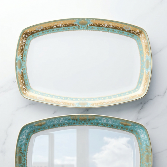 Ensemble 2 Plats Rectangulaires - Collection Celeste doré