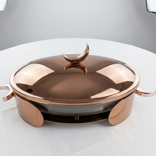 Plat à Gratin en Inox Ovale  "Clair de Lune"