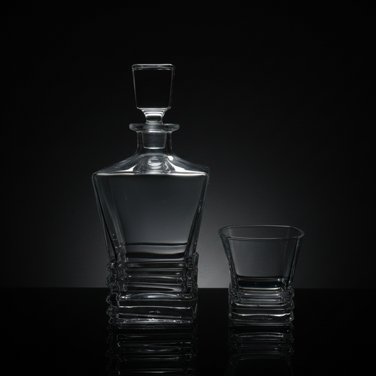 Ensemble Carafe Et 6 Verres Géométriques