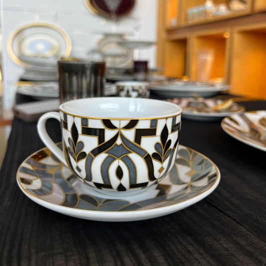 Ensemble De 6 Tasses Et 6 Sous-Tasses À Café Au Lait – Arabesque