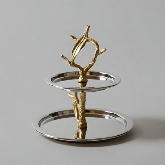 Présentoir À Deux Niveaux En Inox