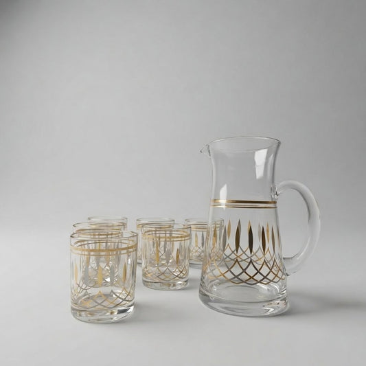 Set De 6 Verre Et Un Pichet Diamand