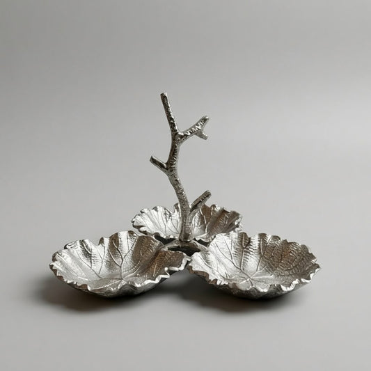 Trio De Coupelles Feuille Argentée Avec Anse