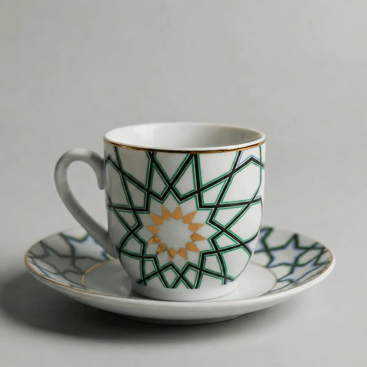 6 Tasses Et 6 Sous-Tasses À Café Noir