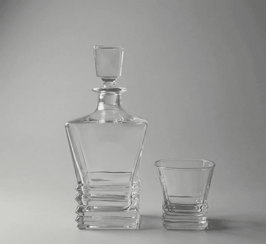 Ensemble Carafe Et 6 Verres Géométriques