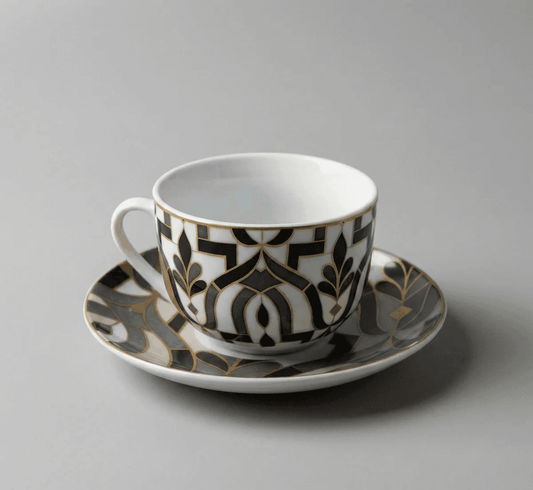 Ensemble De 6 Tasses Et 6 Sous-Tasses À Café Au Lait – Arabesque